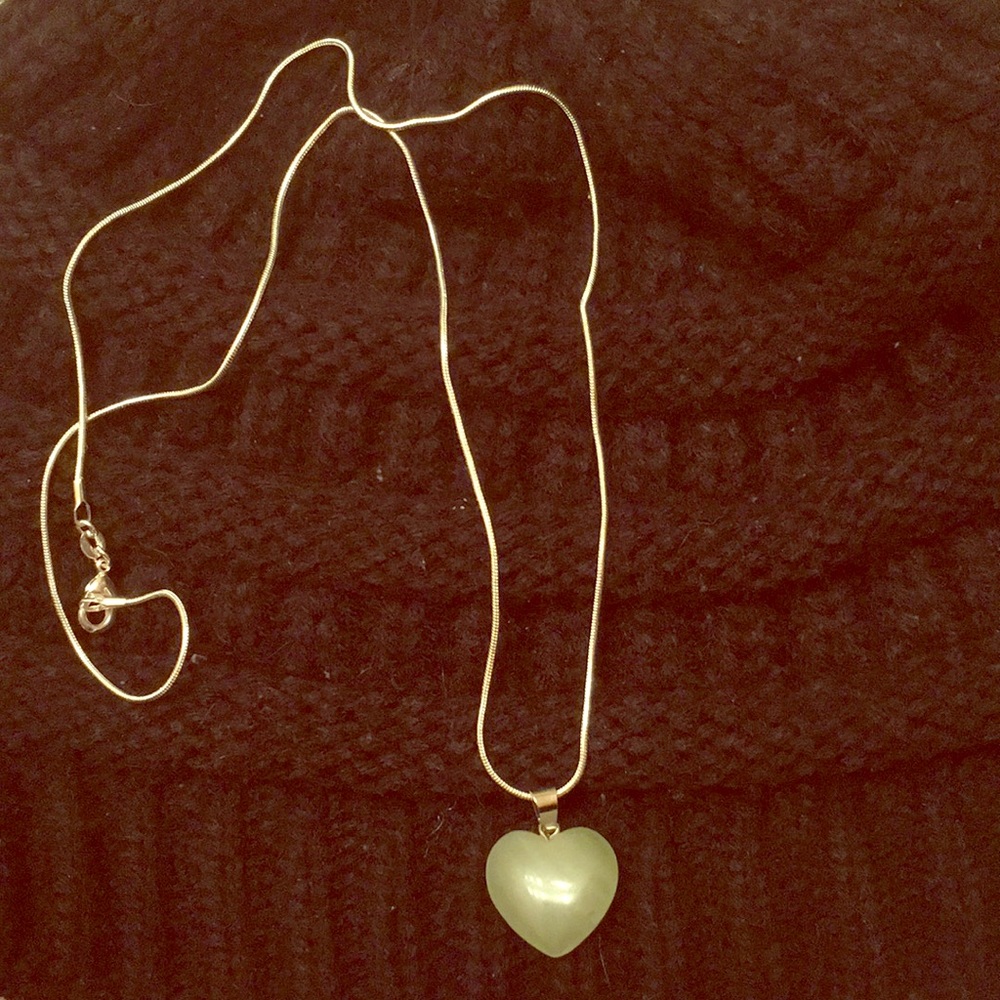 24in chain with a jade heart charm